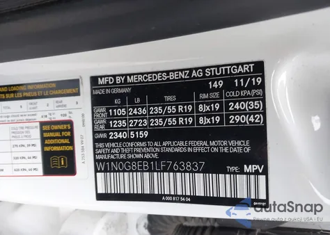 2020 Mercedes-Benz Glc 300 4Matic from USA, damaged, VIN W1N0G8EB1LF763837